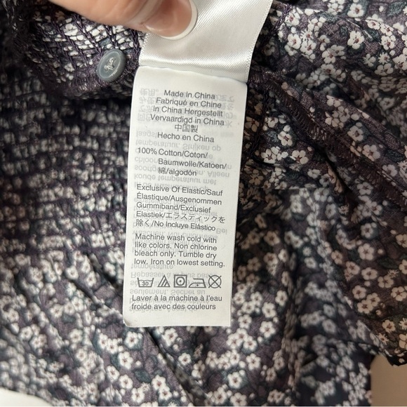 NWT J. Crew Liberty Fabric Navy Floral Misti Valeria Smocked Waist Blouse XXL - Picture 8 of 11